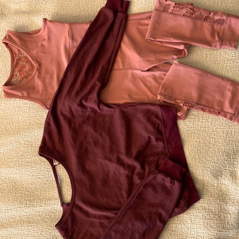 Joyfolie- Girls leggings, crop top (bralette) and open back sweater Combo - 7/8